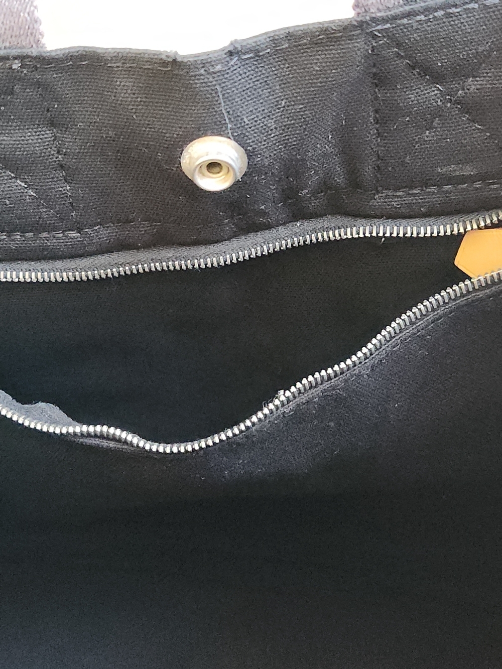 Hermes Black Canvas Bag with silver snap closure - Picture 10 of 16